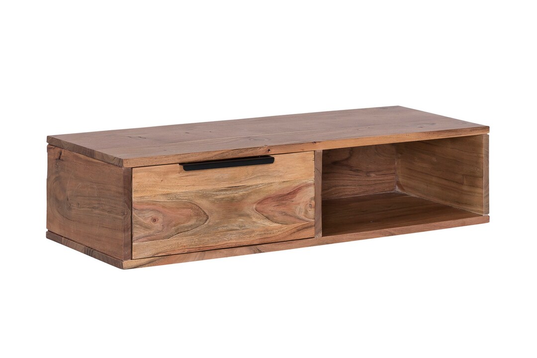 Wall Shelf Auckland 1 Compartment Acacia Etsy