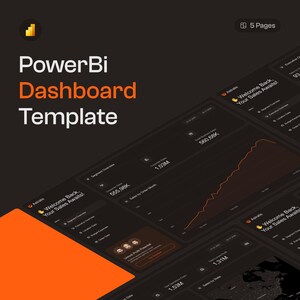 Puede incluir: Una plantilla de tablero de Power BI con un fondo oscuro y acentos naranjas. El tablero muestra varias visualizaciones de datos, incluidos gráficos, diagramas y mapas. El texto "Welcome Back, Your Sales Awaits!" se muestra en el tablero.