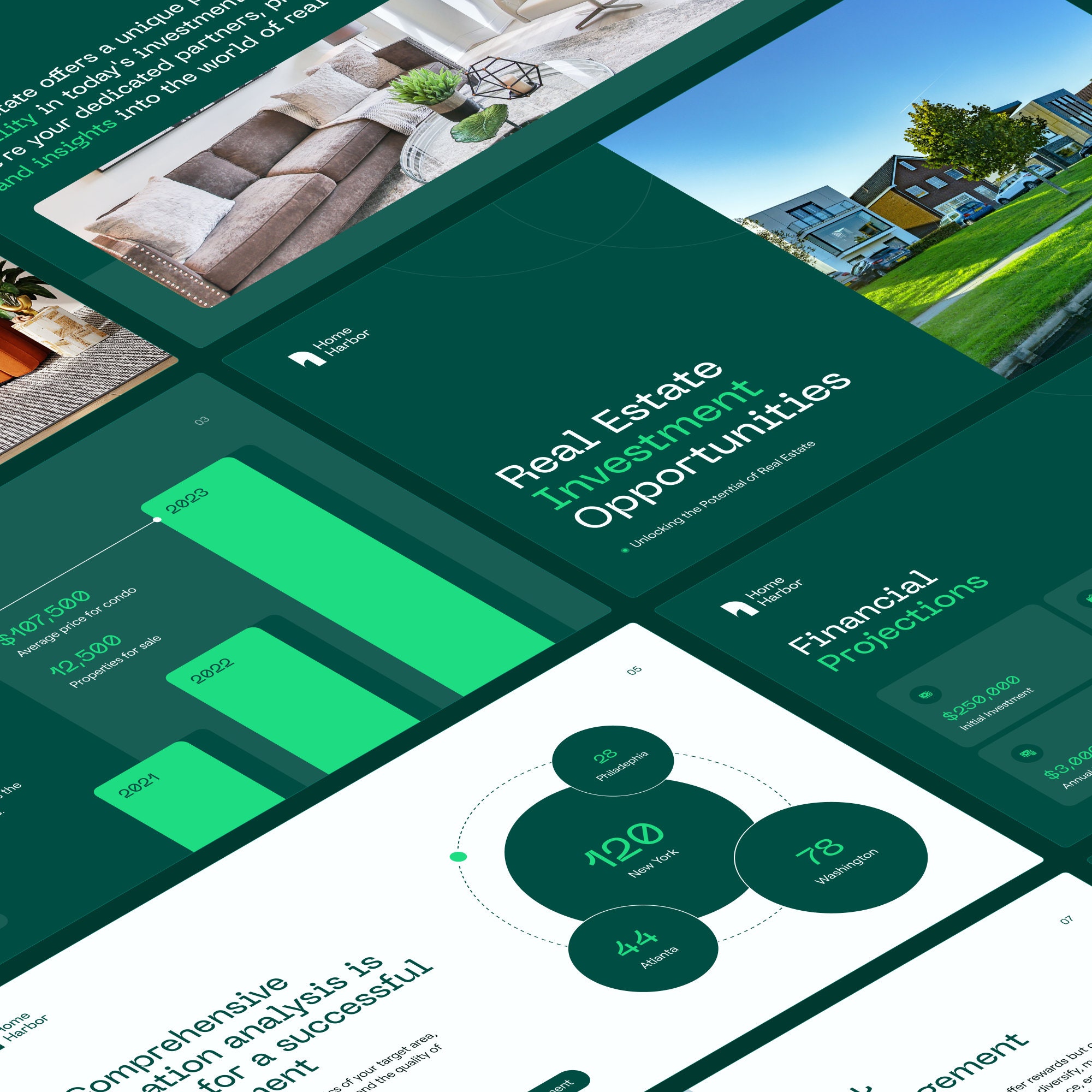 Real Estate Presentation Template Powerpoint, Keynote — Home Harbor - Etsy