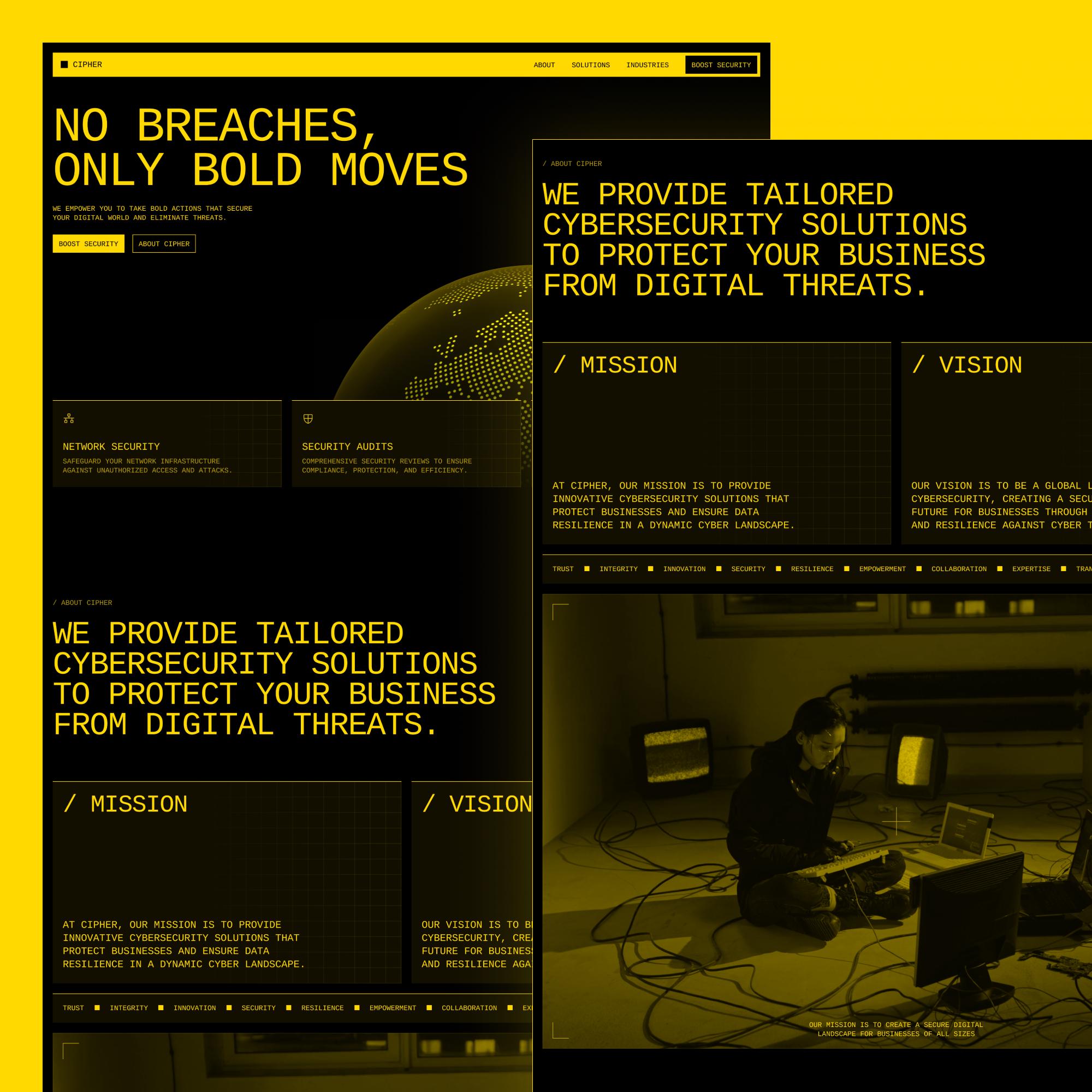 CIPHER – Cybersecurity Company Framer Website - Etsy