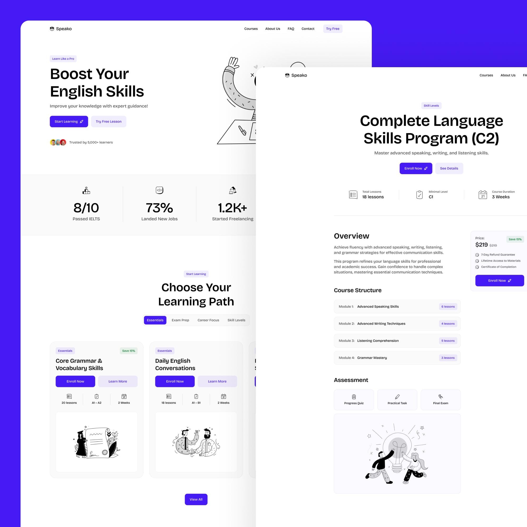 Speako – Online Courses Framer Template - Etsy