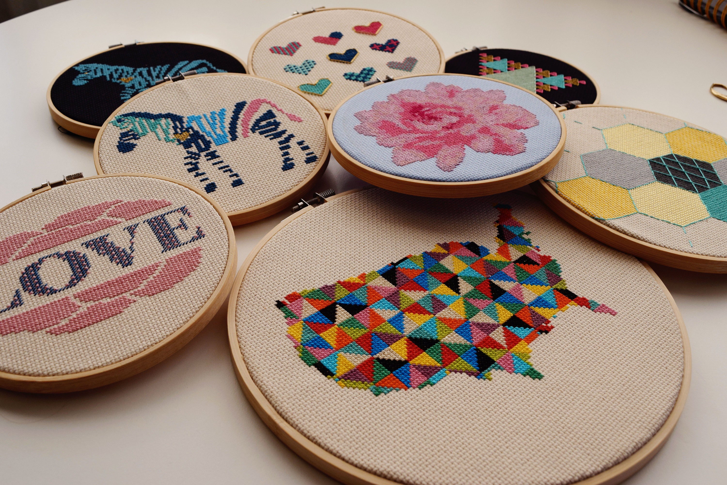 Hive Modern Cross Stitch Patternlarge, Bees, Bee, Diy, Craft