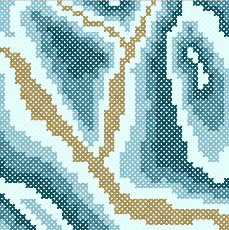 Square Geode Pattern Image PATTERN Square Geode Modern Cross Stitch - Etsy