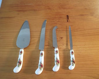 Royal Albert Old Country Roses Utensils, Cake Slice, Cake Blade, Cheese Knife, Letter Opener
