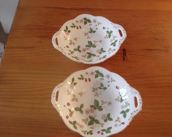 Wedgwood: Wild Strawberry, two handled dish 7.5” or 8.5”