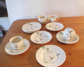 Royal Doulton: The Coppice, 4 tea trios of cup, saucer and plate
