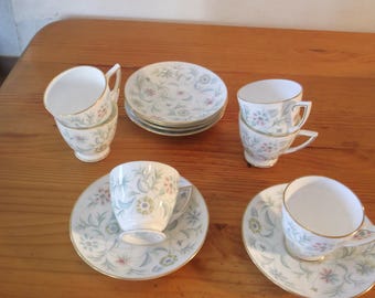 Minton: Vanessa 6 x coffee or demitasse cups and saucers