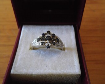 Vintage 9ct yellow gold Spinel and Diamond ring