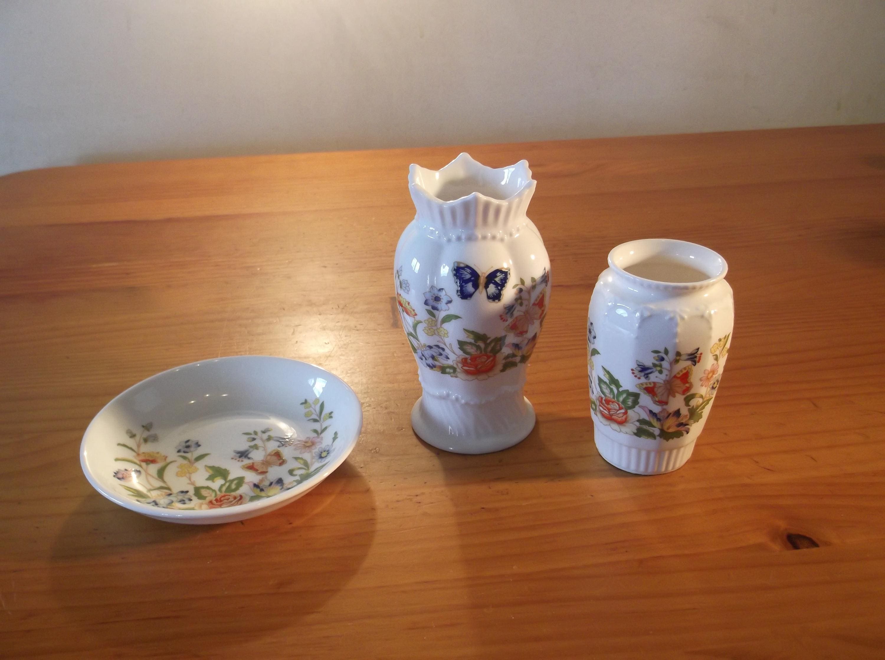 エインズレイ　コテージガーデン　フラワースタンド　花瓶　2本　AYNSLEY エインズレイ コテージガーデン フラワースタンド 花瓶 2本 AYNSLEY