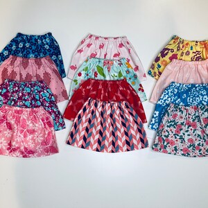 American Girl Doll Skirt Party Favors, Set of 12. 18 inch Doll Clothes. 15 Inch Doll Clothes. Birthday Party Favors. Doll party Favors. 11