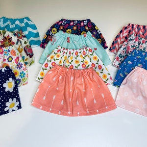 American Girl Doll Skirt Party Favors, Set of 12. 18 inch Doll Clothes. 15 Inch Doll Clothes. Birthday Party Favors. Doll party Favors. 14