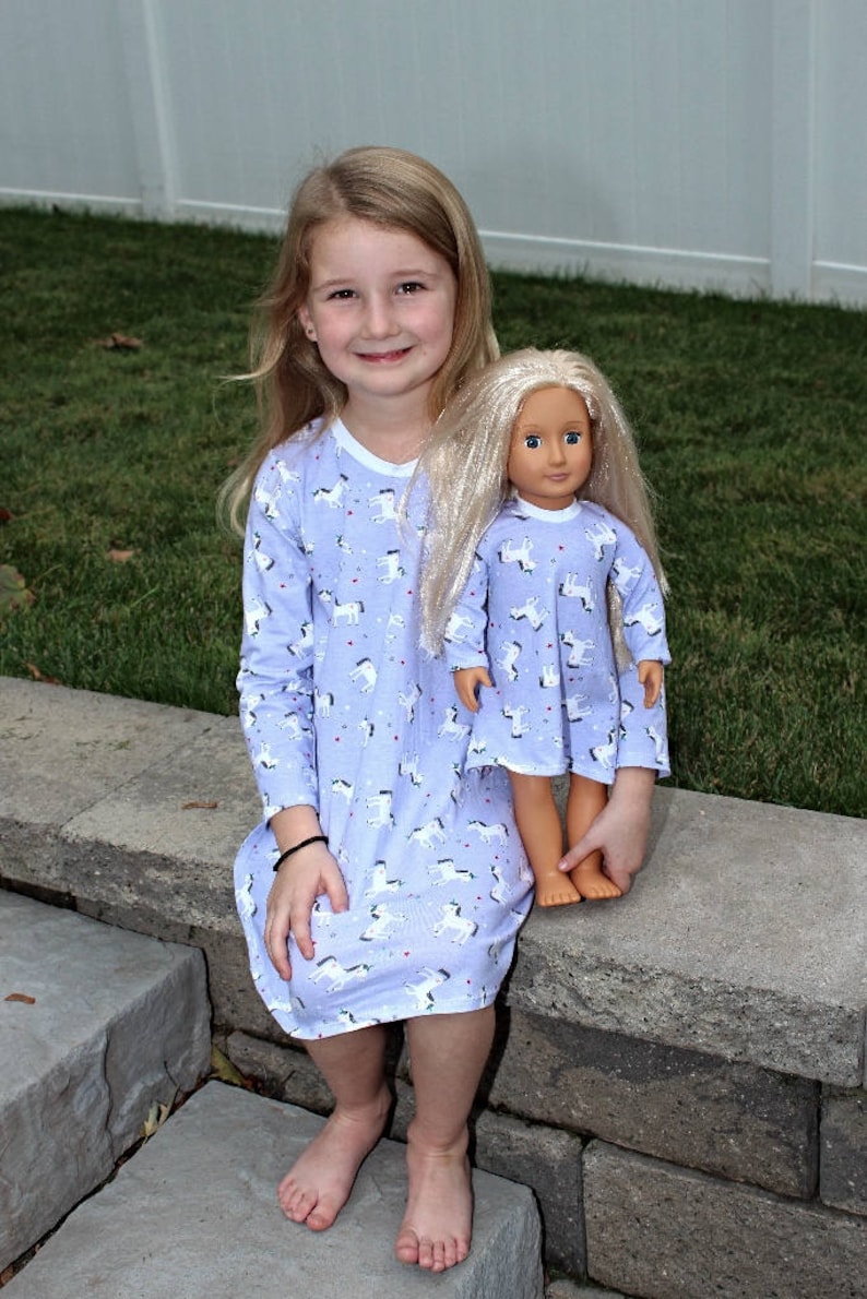 Unicorn Pajamas for Wellie Wisher Dolls 14.5 Inch Doll Clothes
