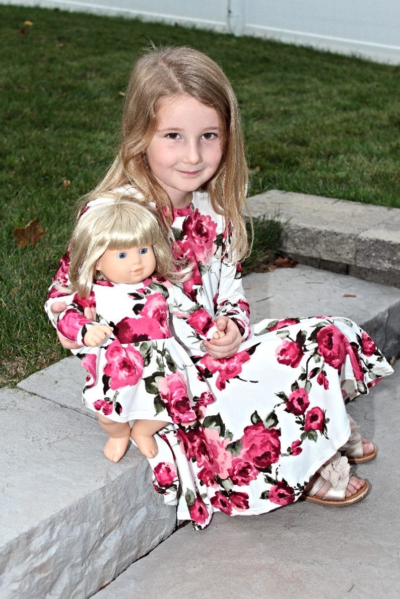 Matching Girl and Doll Twirly Dresses. 18in Doll Clothes. 15in Etsy