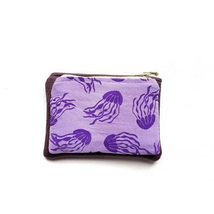 Jellyfish wallet, jellyfish purse. Woman wallet. Fabric wallet. Man wallet. Belt wallet. Fannypack. Vegan wallet. Gift. Violet, lilac