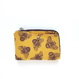 Cartera "Abejas", cartera abeja. Cartera mujer. Cartera hombre. Monedero mujer. Cartera de tela. Cartera mostaza. Billetera mujer. Regalo