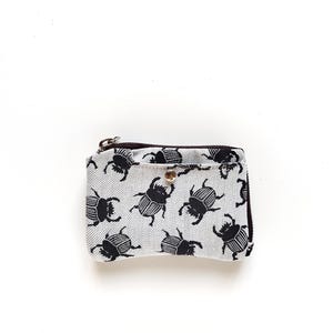 Cartera "Escarabajos", cartera escarabajo Cartera mujer. Cartera hombre. Monedero mujer. Cartera de tela. Cartera gris. Billetera hombre