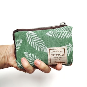 Cartera "Palmera", cartera hojas. Cartera mujer. Cartera hombre. Monedero mujer. Cartera de tela. Cartera verde. Billetera mujer. Regalo