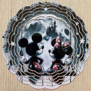 Disney inspired Mickey & Minnie Mouse garden/patio spinner