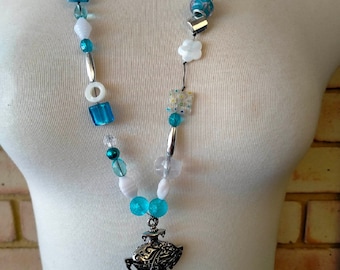 Jewellery - Necklace - Beaded - "Blue Genie in a Bottle"