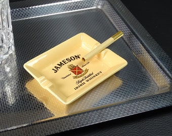 JAMESON | Cenicero rectangular pequeño de cerámica para el whisky irlandés JAMESON | Fabricado por CERAGLASS Fine Ceramics en 1990