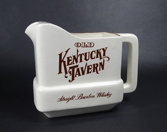 VECCHIA TAVERNA DEL KENTUCKY | Piccola brocca pubblicitaria del marchio Old Kentucky Tavern Straight Bourbon Whiskey | Barware vintage 1970