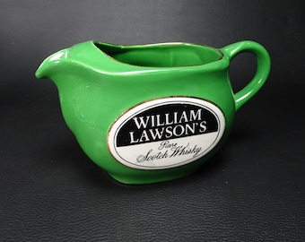 WILLIAM LAWSON’S | Small oval Bar water pitcher Advertising the brand William LAWSON&#39;S Rare Scotch Whiskey 1849 | Vintage barware 1970