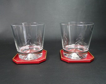 JOHNNIE WALKER | 2 large Whiskey glasses engraved in relief for the Scotch whiskey brand Johnnie WALKER | 2000s lifestyle