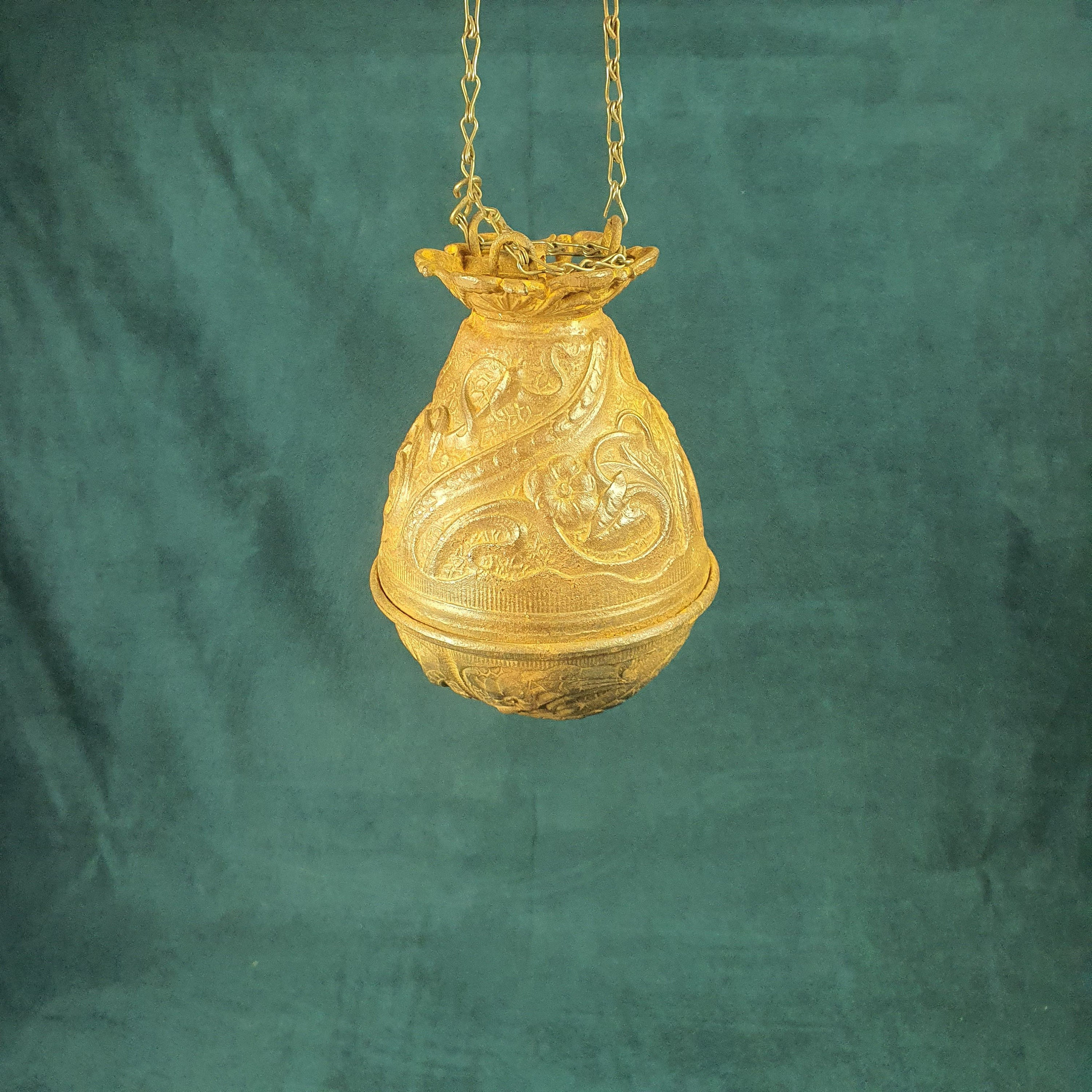 Cast iron rise and fall heavy weight for ceiling lamp ceiling light vintage 1940 Made in France