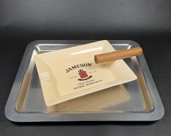 JAMESON | Large rectangular advertising ashtray from JAMESON Irish Whiskey in ceramic | Manufactured by CERAGLASS Fine Ceramics 1990