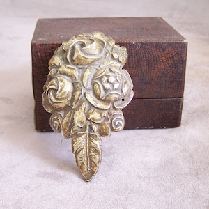 Furniture hardware floral rose design gilded bronze  Vintage French decor XIX