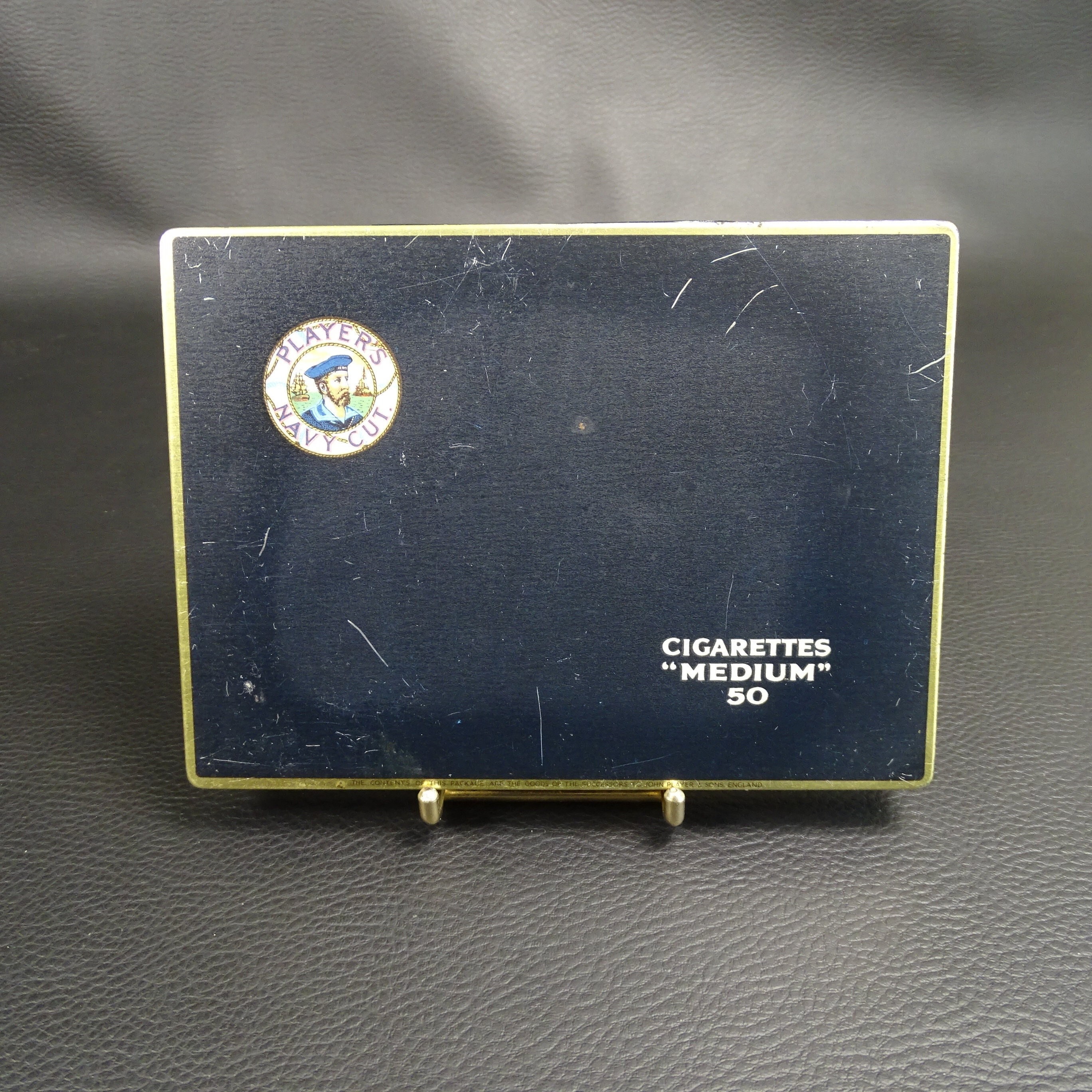players cigarette box PLAYER'S | Collector's Metal Cigarette Box From PLAYER'S Navy Cut Cigarettes  Medium 50 | Made in England 1930