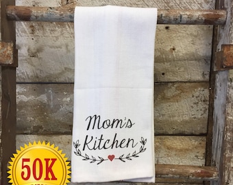 Mom's Kitchen blue striped towel