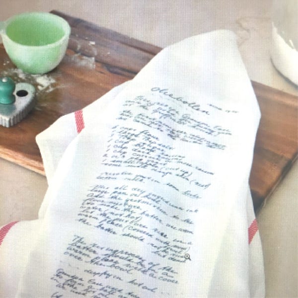 Recipe Tea Towel Printed from Handwritten Family Recipe Towel, Recipe In Original Writing Custom Tea Towel -Proofs for all orders FREE