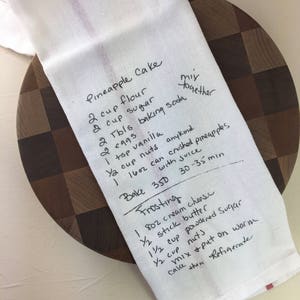 2024 Handwritten Family Recipe Towel original Writing / Recipe Tea Towel / Recipe Towel / Best Christmas Gift