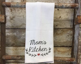 Mom's Kitchen red striped towel