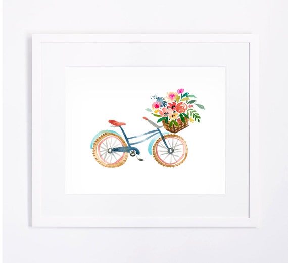 Vintage Bicycle Watercolor Print | Etsy