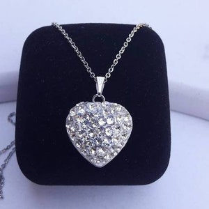 Asko Desig_Ceralun Swarovski Pendant Necklace +chain_ Ceralun Swarovski crystal clear Necklace stainless steel