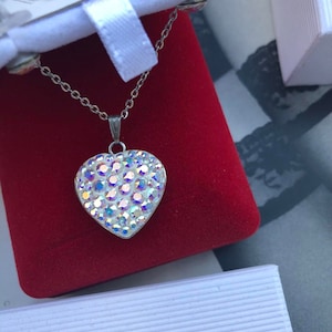 Asko Design_ Ceralun Swarovski Pendant Necklace +chain_ Heart Necklace Pendant +chain,stainless steel,wedding,party