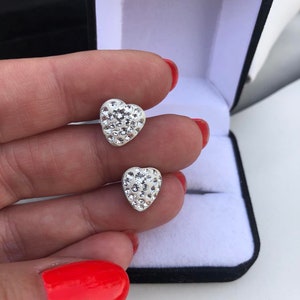 Asko Design Swarovski Ceralun earrings clear crystal handmade 316L steel