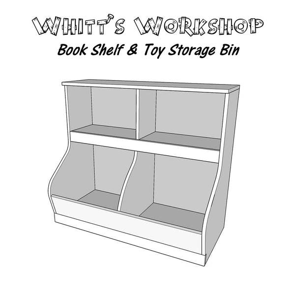 Book Shelf With Toy Storage Bin  - One Sheet of Plywood