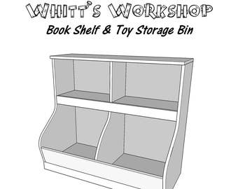 Book Shelf With Toy Storage Bin  - One Sheet of Plywood