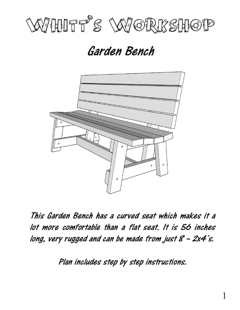 2x4 Garden Bench Etsy