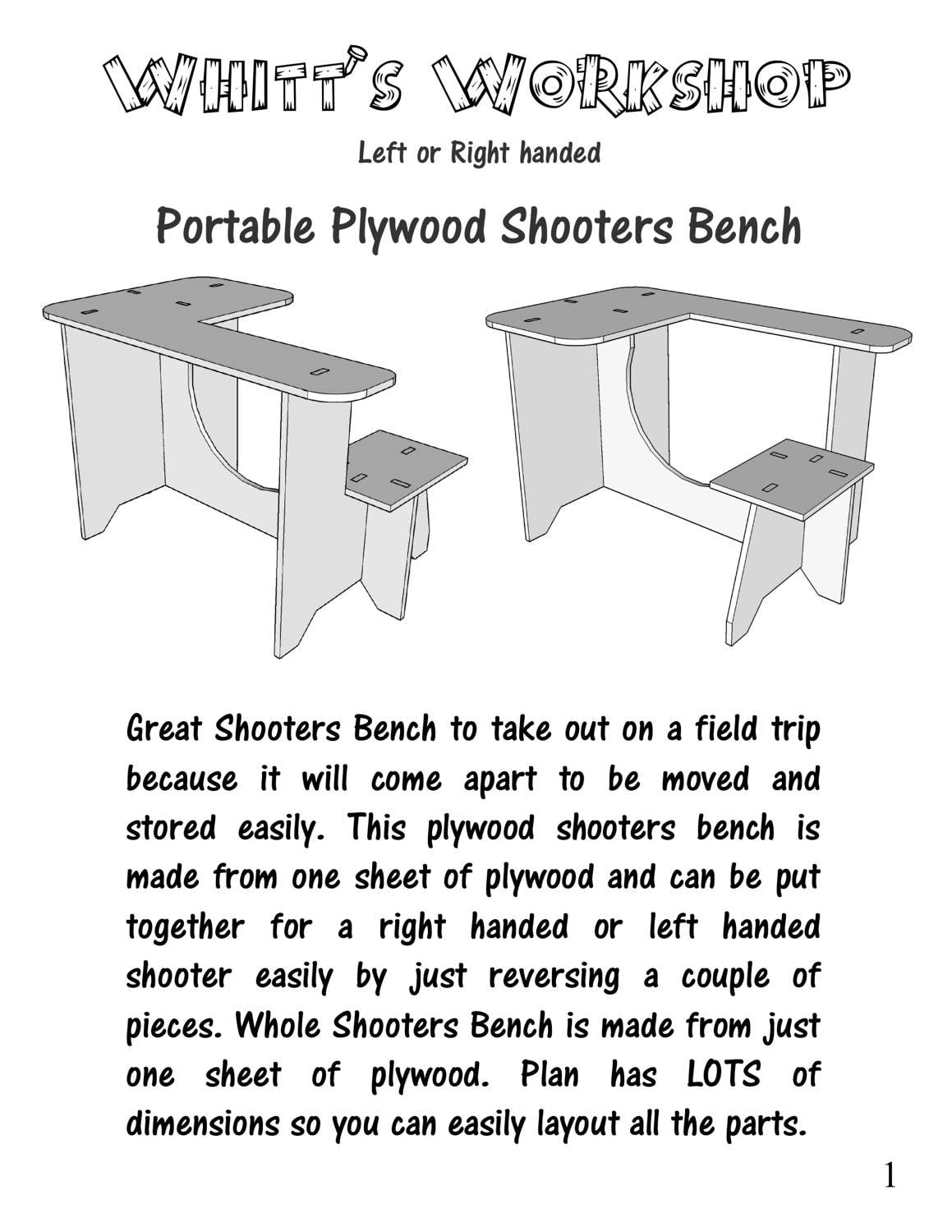 Plywood Shooters Bench Table Etsy