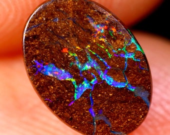 Opale Boulder "Writing", 1.65 carats Ovale, 100% naturelle origine Australie