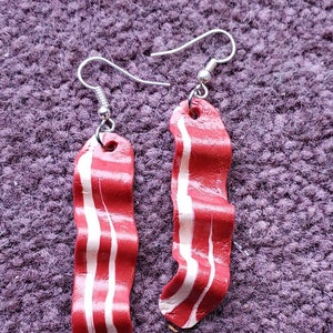 BACON EARRINGS - Polymer Clay