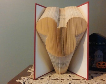 Disney Mickey mouse folded book art, Mickey Mouse face, Mickey mouse ears, book collector, art, paper art, unique gifts