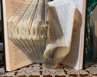 Music note folded book, Music gift, Musician gift, gift for her, birthday gift, book lovers, music lovers, music Teacher, Music band