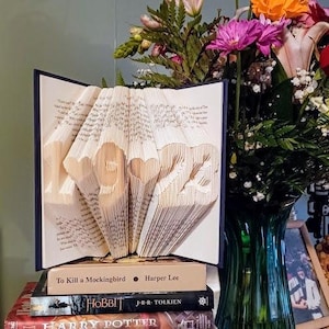 First Paper Anniversary- Book Lovers Gift, wedding date, First Wedding Anniversary Paper Gift, Wedding Shower Gift- Free Shipping,