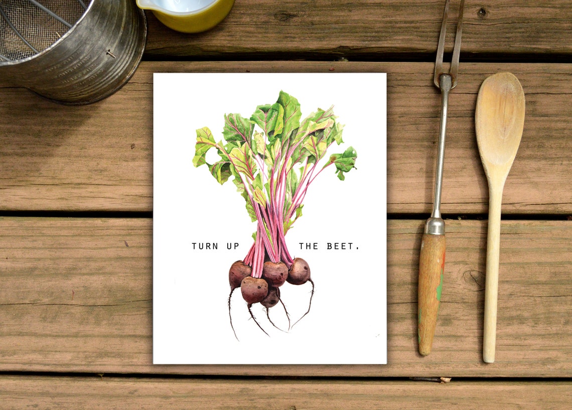 Turn up the Beet Print, Vegetable Painting, Watercolor, Food ...