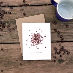 Coffee card, Coffee lover, Coffee Notecard, Watercolor, Food Illustration, Cheer up, Encouragement Card, Stationary, Greeting Cards